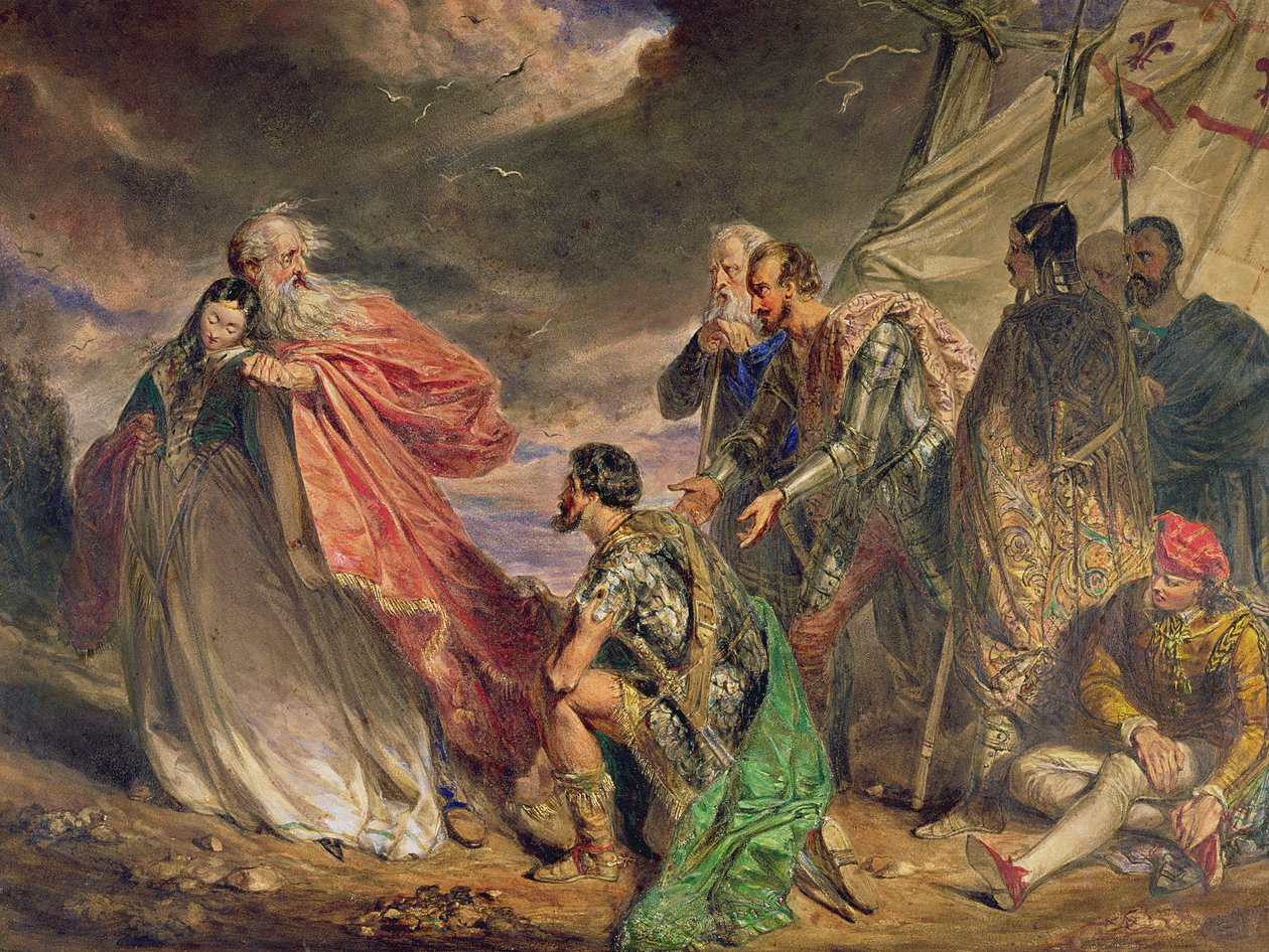 لير وكورديليا ، حوالي عام 1843 (ألوان مائية) بواسطة دانيال ماكليز