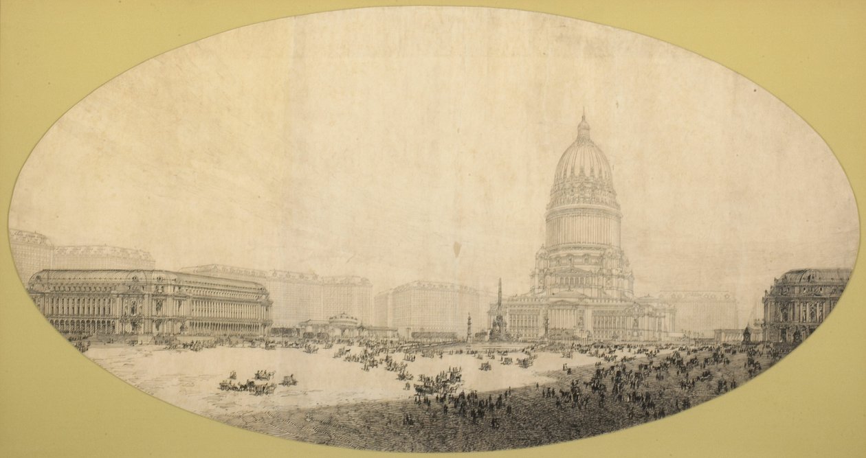 ساحة المركز المدني المقترحة ، خطة شيكاغو ، 1909. بواسطة دانيال بورنهام