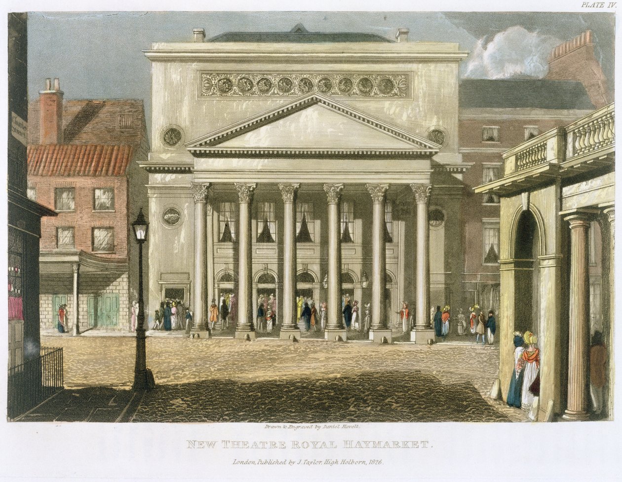 New Theatre Royal ، Haymarket ، في لندن ، صممه جون ناش في 1821 ، 1826 بواسطة دانيال هافيل