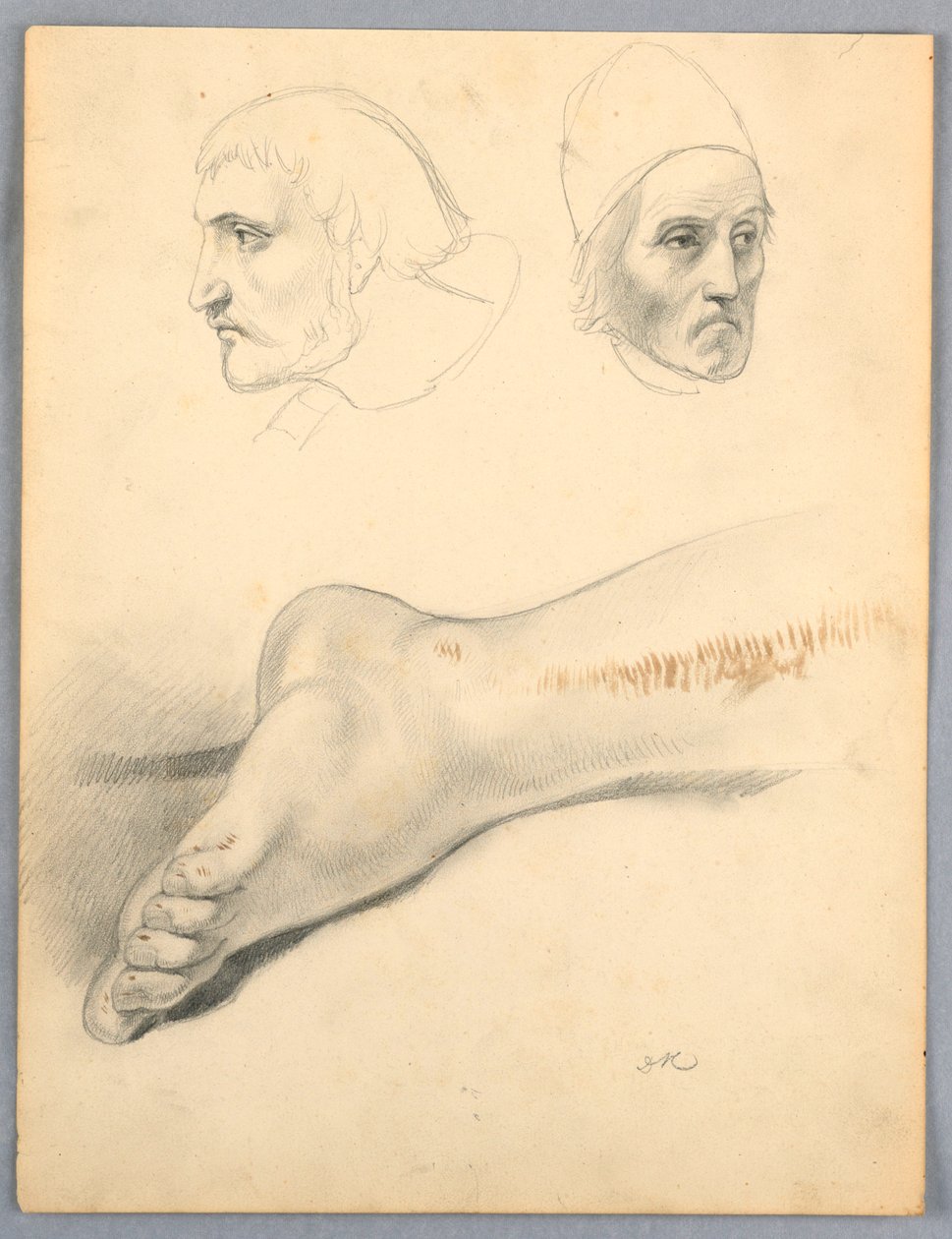 رسم، القدم اليمنى ورأسان س، 1852 بواسطة دانييل هنتنغتون
