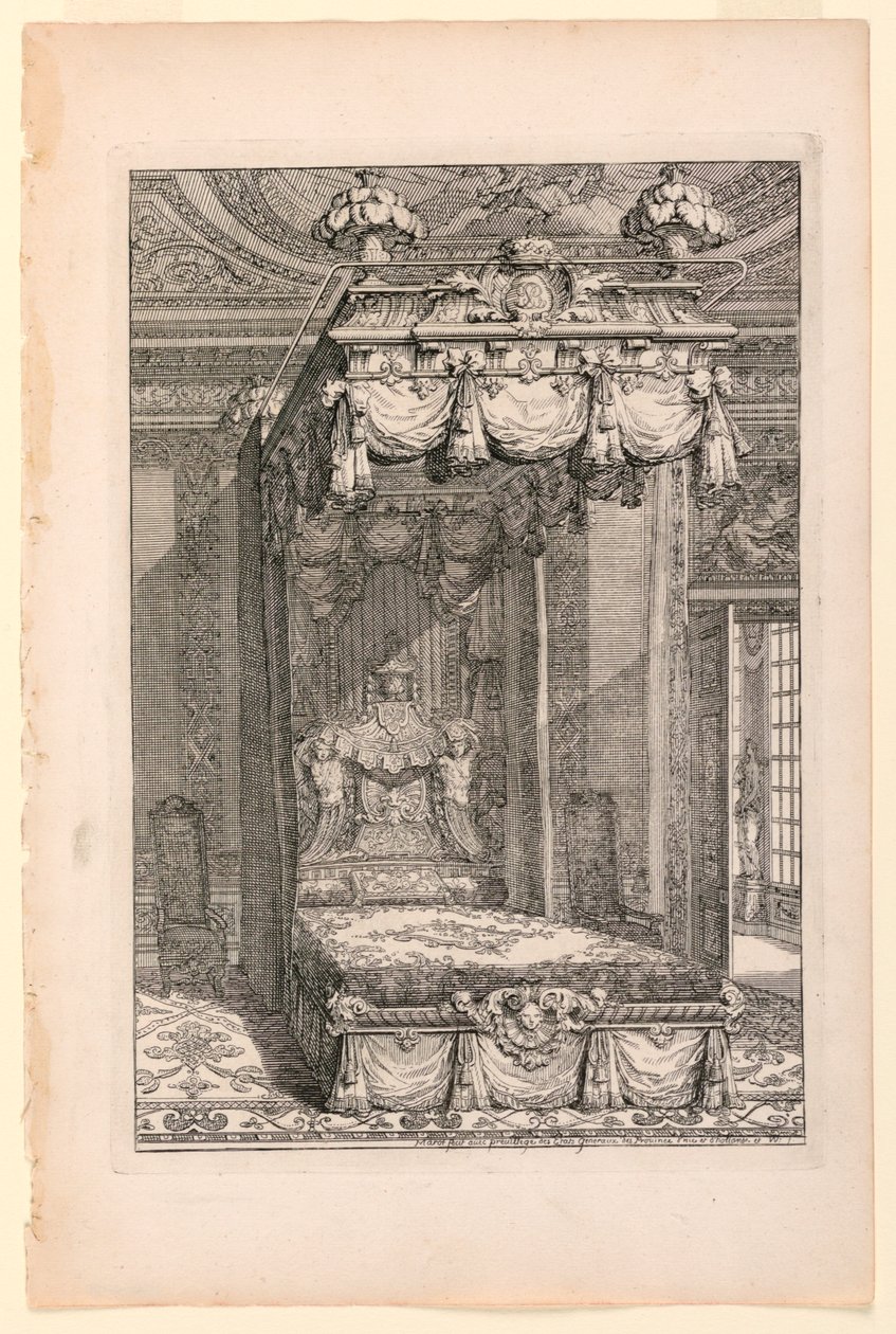 تصميم لغرفة نوم الولاية ، في Second Livre d'Appartement (الكتاب الثاني عن التصميمات الداخلية) بواسطة دانيال ماروت