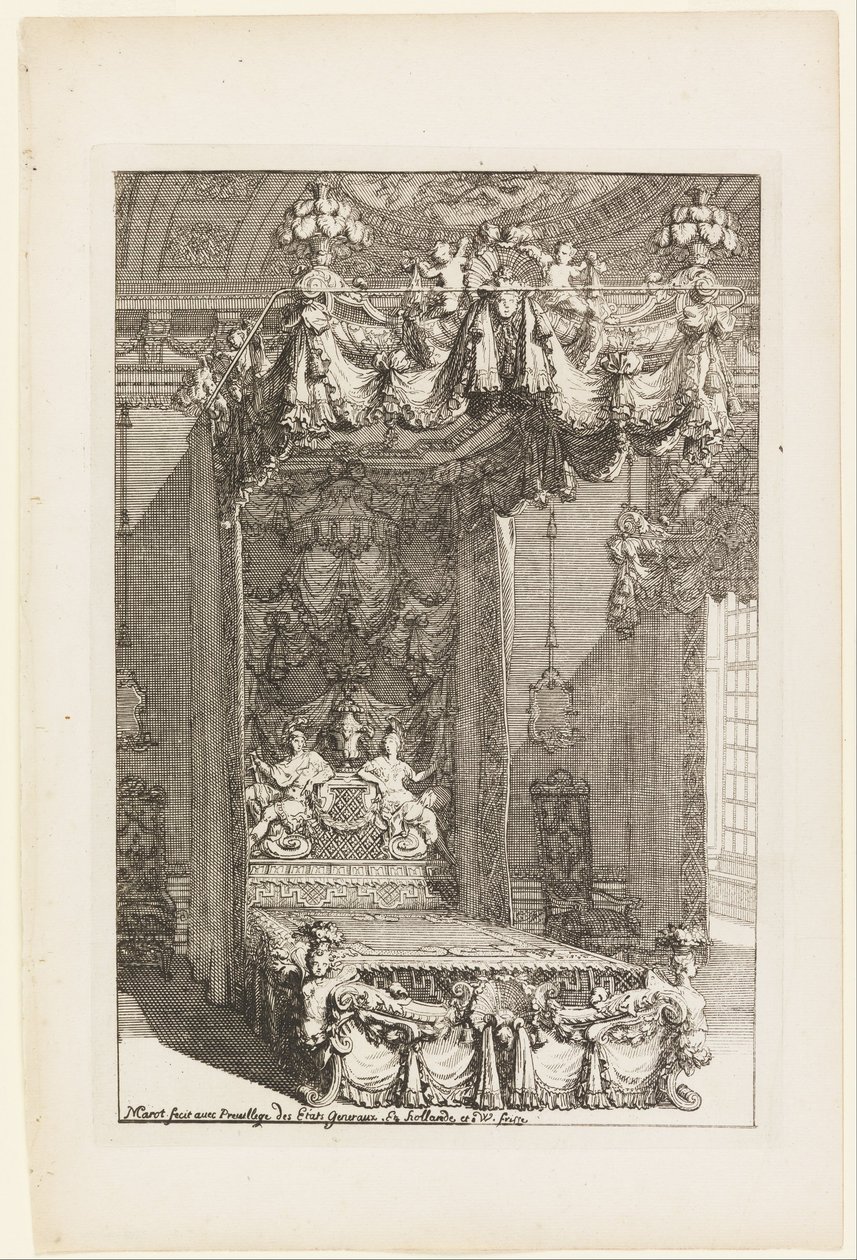 تصميم لغرفة نوم الولاية ، من Second Livre d&39;Appartement (الكتاب الثاني عن التصميمات الداخلية) بواسطة دانيال ماروت