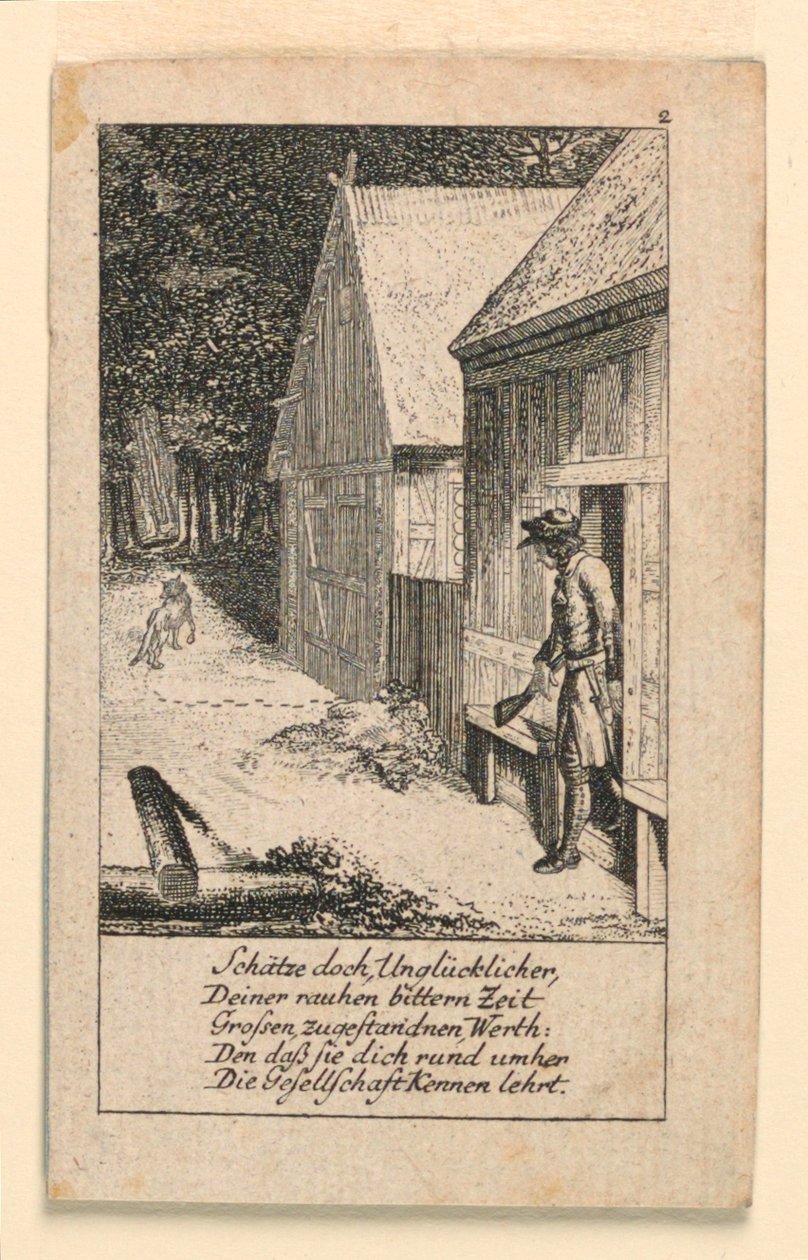 محب العزلة ، رسم توضيحي لـ "Königl: تقويم الأنساب Grosbrit [العاني] لعام 1780 سنة Lauenberg بواسطة JG Berenberg" بواسطة دانيال نيكولاوس شودويكي