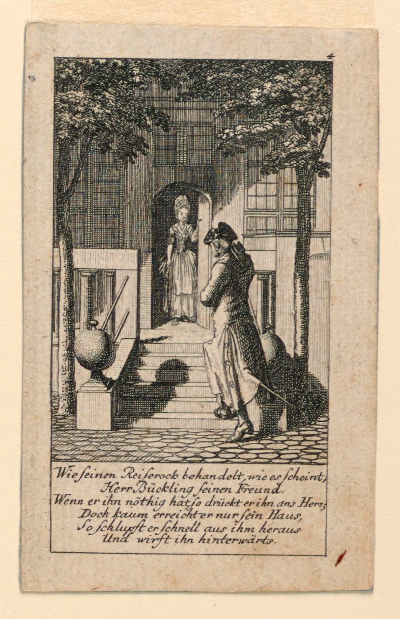 الصديق النفاق ، رسم توضيحي لـ "Königl: تقويم الأنساب Grosbrit [العاني] لعام 1780 سنة Lauenberg بواسطة JG Berenberg" بواسطة دانيال نيكولاوس شودويكي
