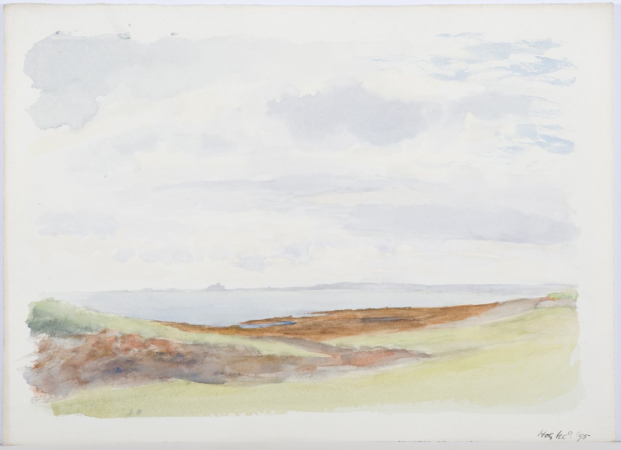 Holy Island ، 1895 (قلم رصاص ومرحاض على ورق) بواسطة دانيال أوليفر