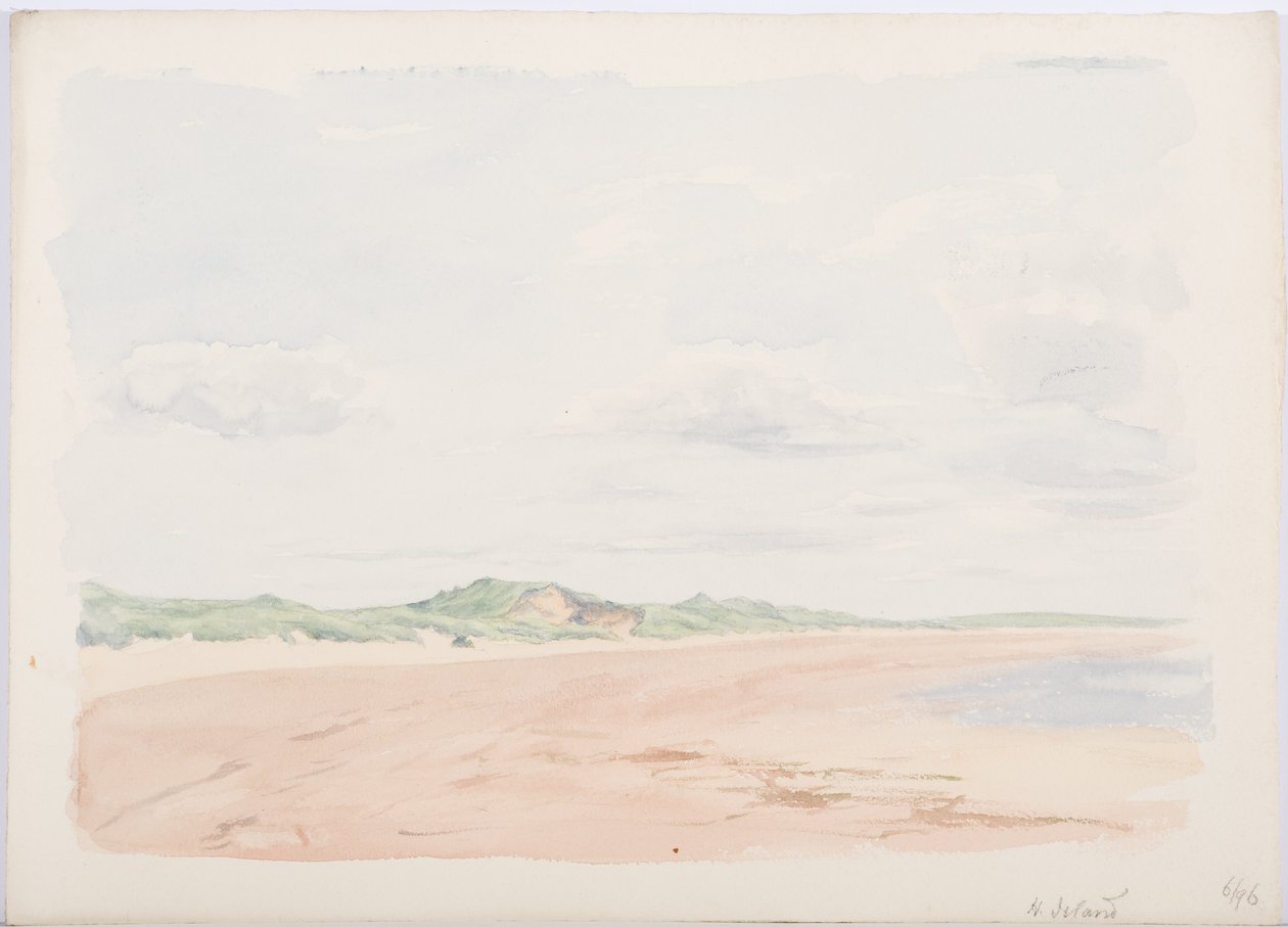 Holy Island ، 1896 (قلم رصاص ومرحاض على ورق) بواسطة دانيال أوليفر