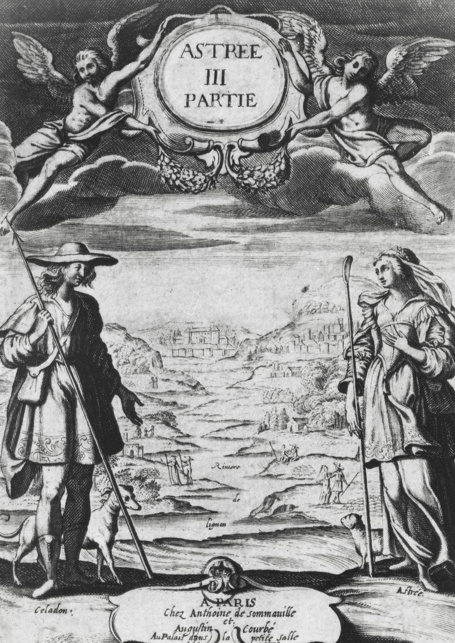 Astree و Celadon ، رسم توضيحي من "Astree" بواسطة Honore d&39;Urfe (1557-1625) بواسطة دانيال رابيل