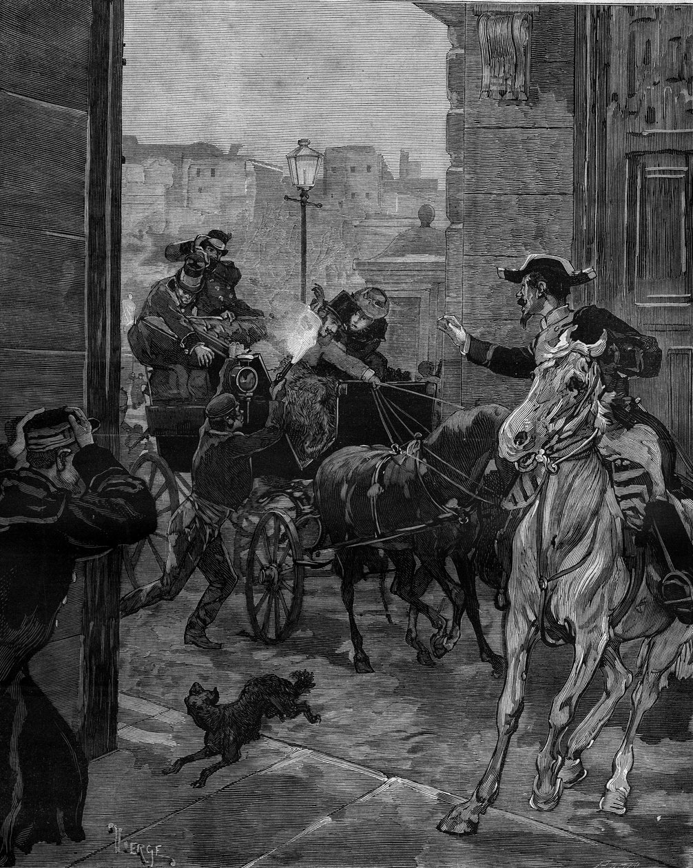 محاولة اغتيال الملك ألفونسو الثاني عشر (1857-1885) ، 30 ديسمبر بواسطة دانيال Urrabieta Vierge