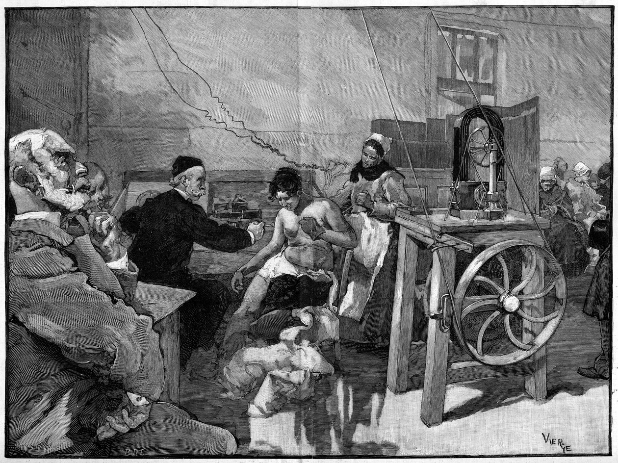 العلاج الكهربائي في Salpetriere: التشخيص من قبل الدكتور Vigouroux عام 1887 بواسطة دانيال Urrabieta Vierge