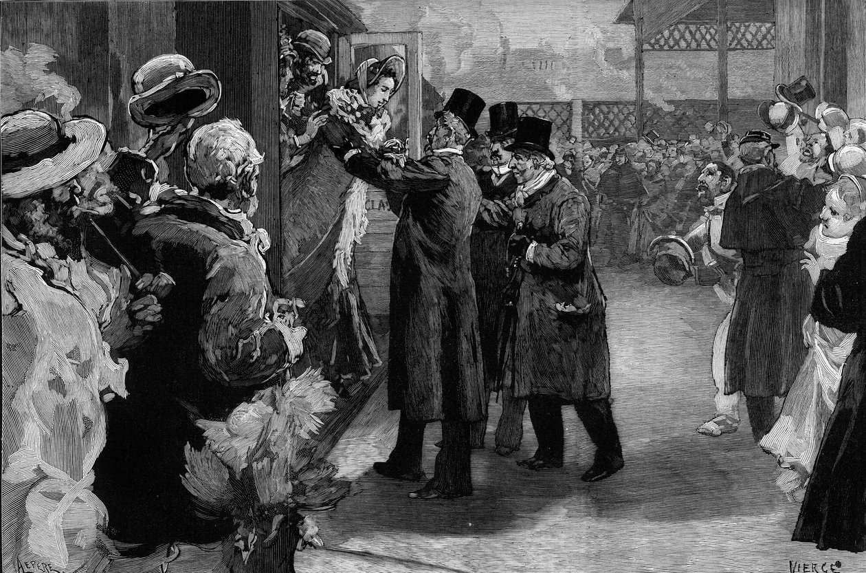عادت لويز ميشيل إلى فرنسا (1830-1905) بعد ترحيلها لمشاركتها في كومونة باريس. استقبله هنري روشفور (1831-1913) ولويس بلانك (181-1882) وجورج كليمنصو (1841-1929) في محطة سانت لازار (سان لازار). بواسطة دانيال Urrabieta Vierge