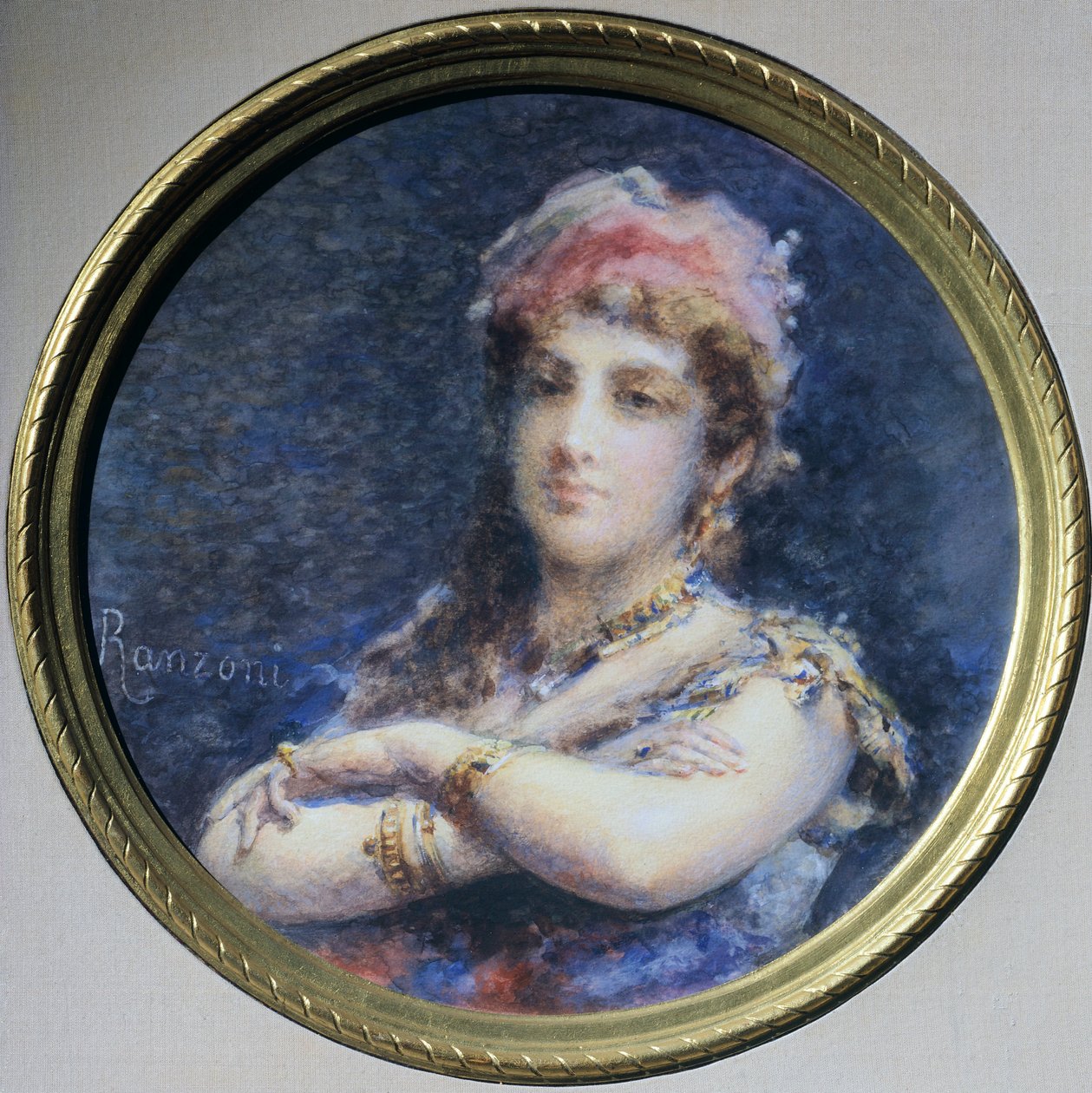 صورة للأميرة تروبيتزكوي ، لدانييل رانزوني (1843-1889) ، ألوان مائية بواسطة دانييل رانزوني