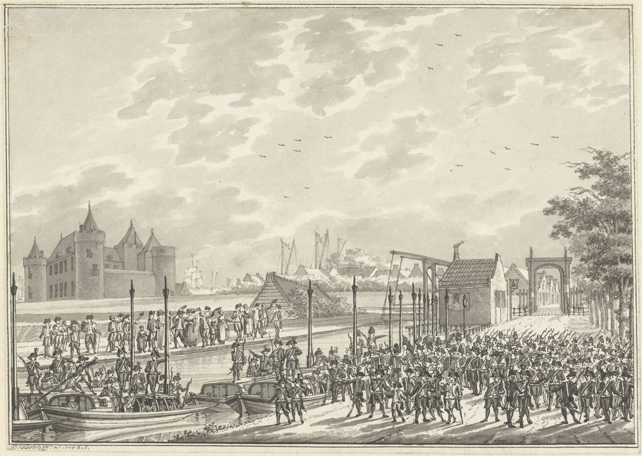 وصول المواطنين المسلحين من أمستردام إلى Muiden ، 1787 بواسطة دانيال كيركوف