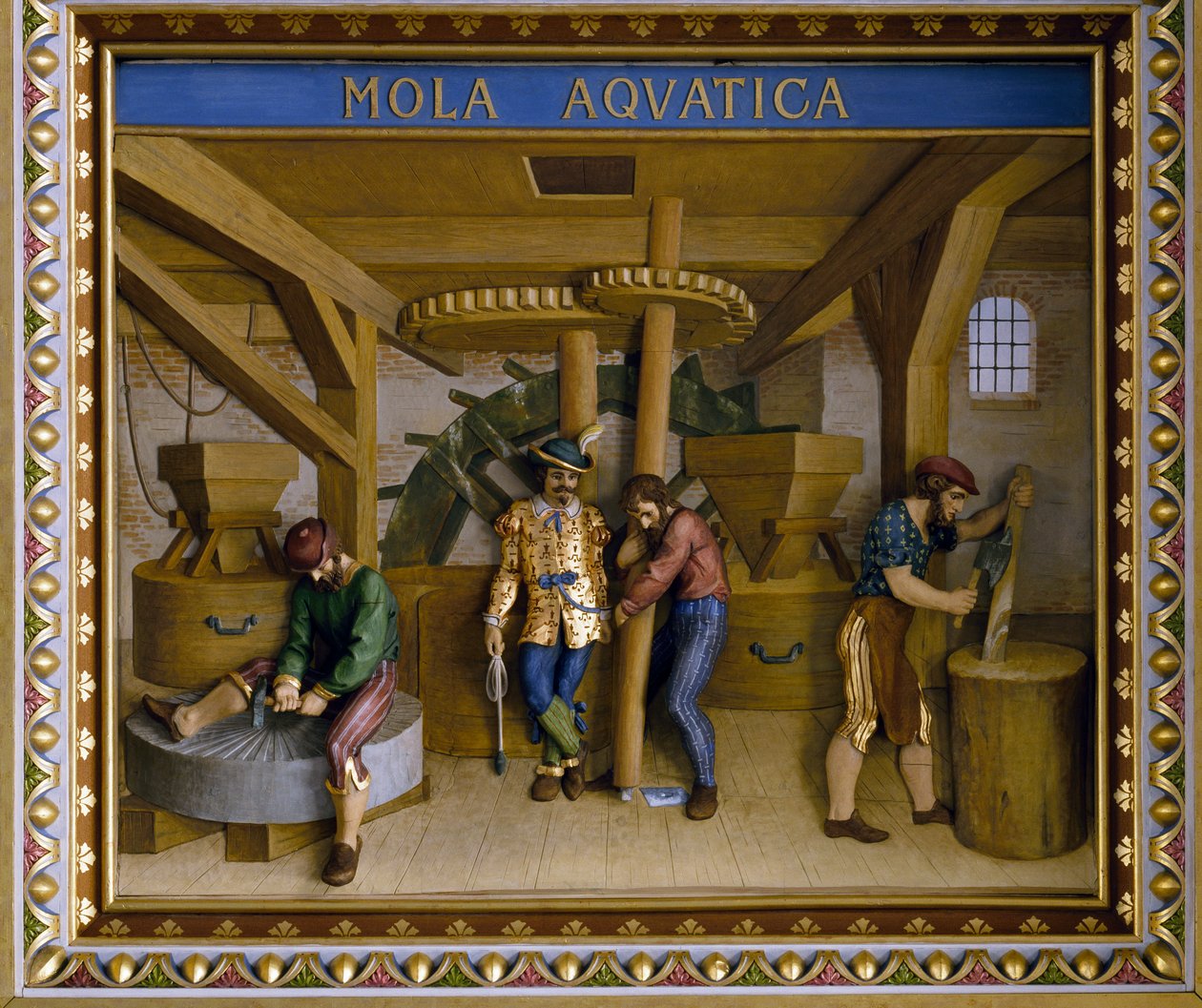 Construction of aquatic grinding wheel, ceiling of Knights