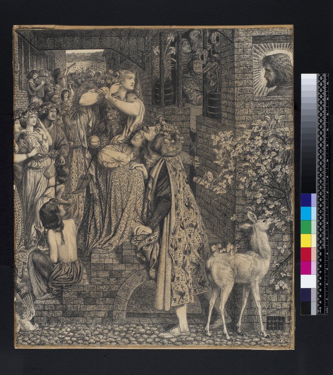 ماري المجدلية عند باب سيمون الفريسي 1853-9 (قلم وحبر على ورق) بواسطة دانتي جابرييل تشارلز روسيتي