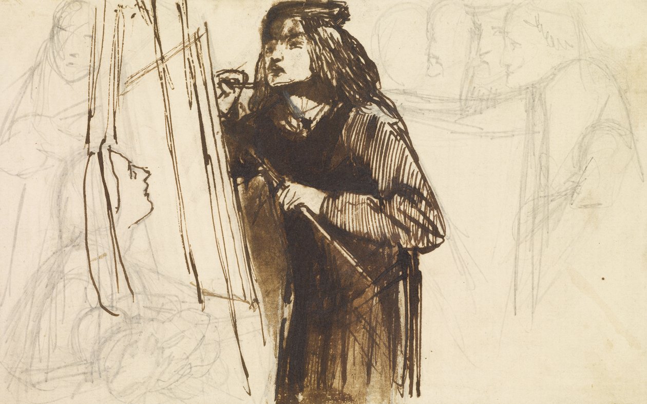 رسام في العمل ، 1850-1852 بواسطة دانتي جابرييل تشارلز روسيتي