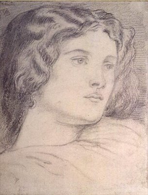 رأس بورتريه لفاني كورنفورث ، c1862-5 (قلم رصاص) بواسطة دانتي جابرييل تشارلز روسيتي