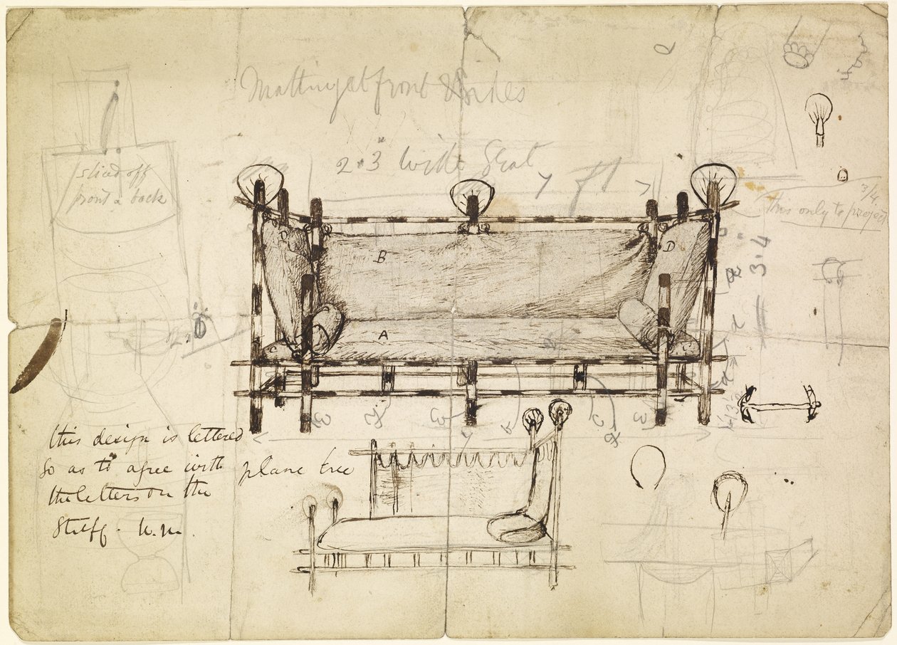 تصميمان لأريكة ، c.1861-62 بواسطة دانتي جابرييل تشارلز روسيتي