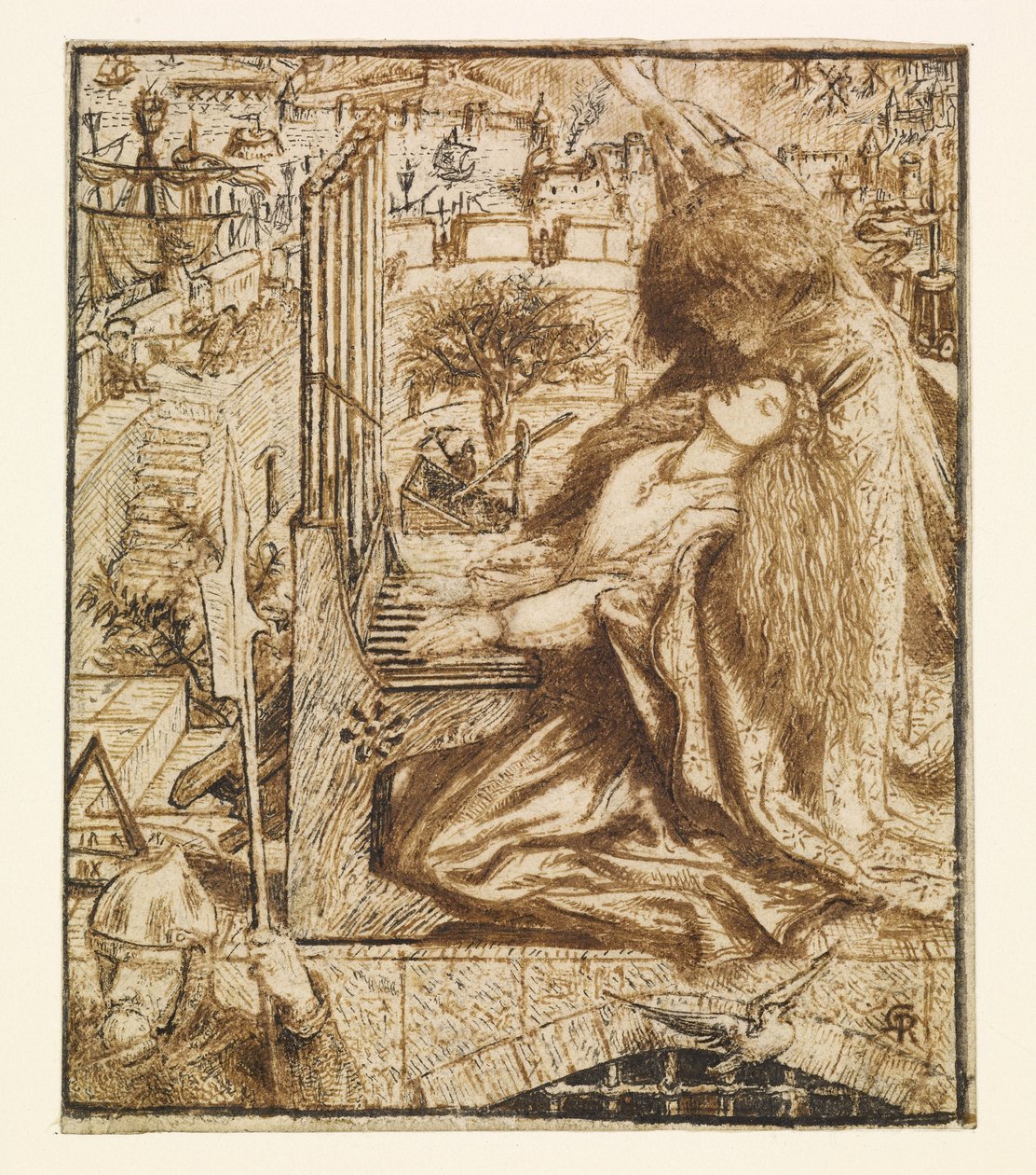 تصميم لـ Moxon&39;s Tennyson - Saint Cecilia بواسطة دانتي جابرييل تشارلز روسيتي