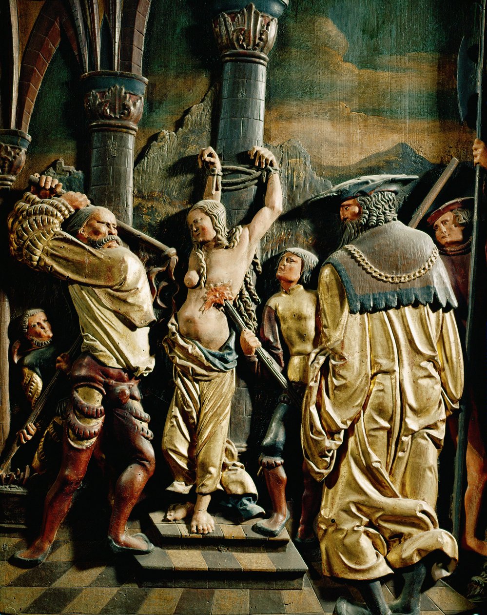 استشهاد القديسة أغاثا (نقش من خشب الجير) بواسطة مدرسة الدانوب