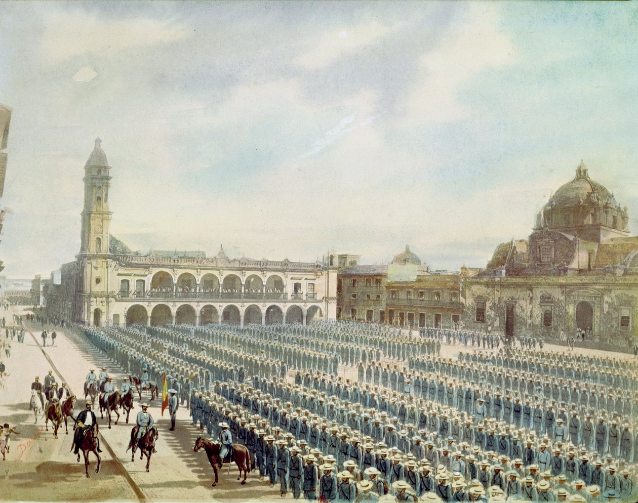 الفيلق الاستكشافي الإسباني في فيرا كروز في عام 1862 بموجب أوامر الجنرال خوان بريم براتس (1814-1870) بواسطة داريز