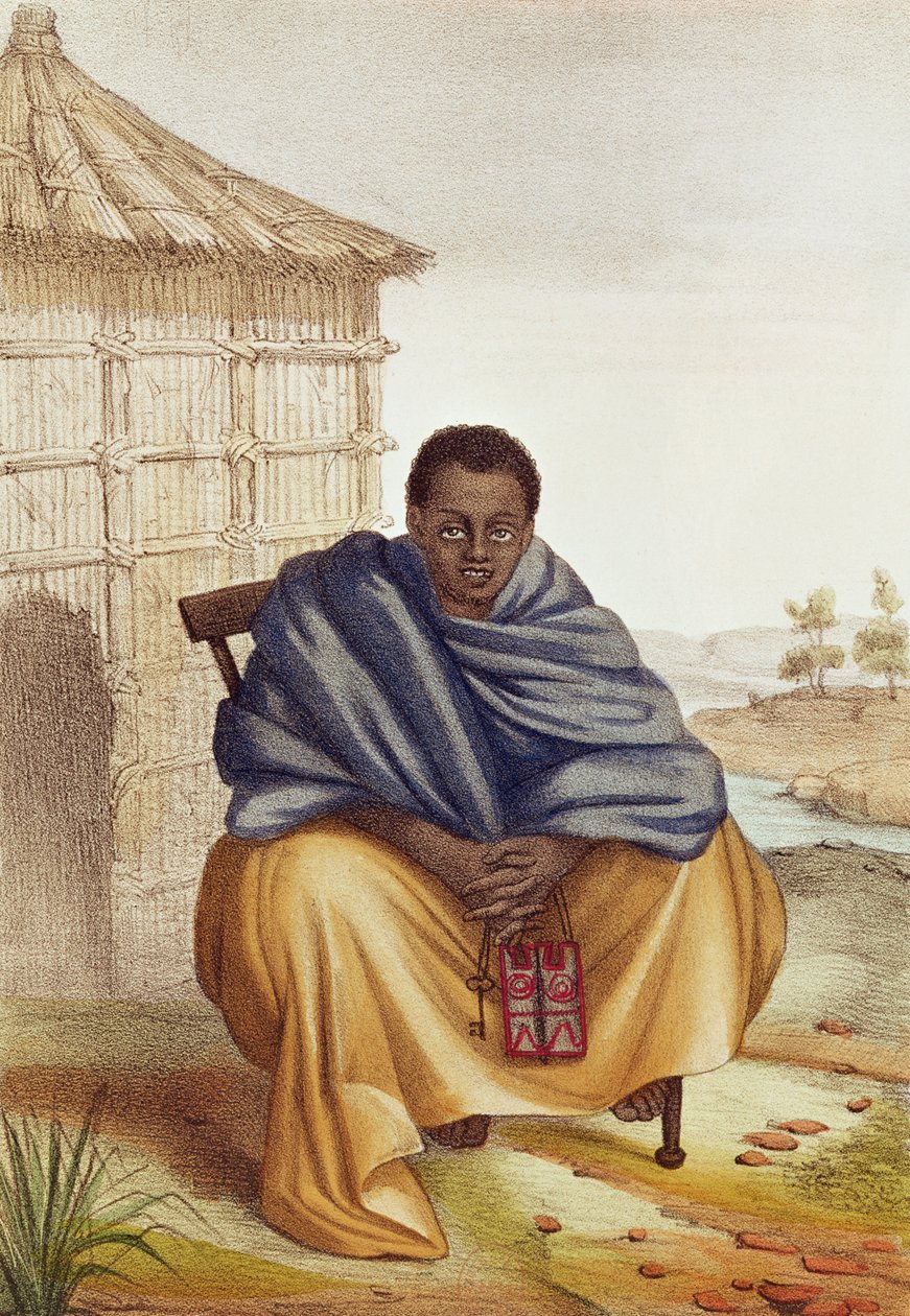 Toucouleur ، Grand Marabout du Fouta ، من "الرسومات السنغالية ، وجه البلد ، الأمم ، التجارة ، الأديان ، الماضي والمستقبل ، القصص والأساطير" ، 1853 بواسطة ديفيد Boilat