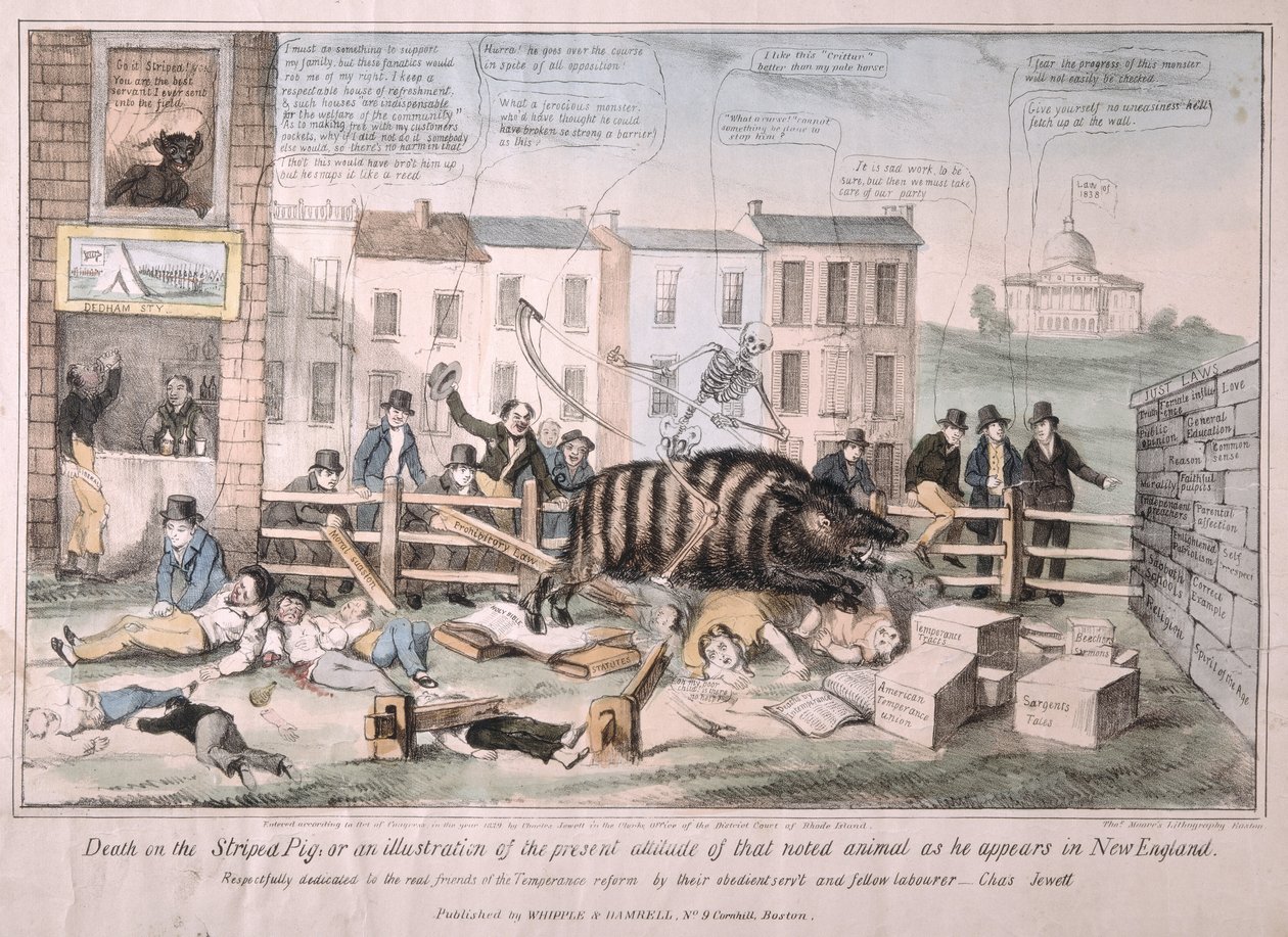 الموت على الخنزير المخطط ، 1839 بواسطة ديفيد كلايبول جونستون