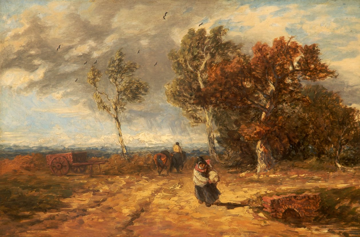 طريق مشترك: يوم عاصف ، c.1840-59 بواسطة ديفيد كوكس