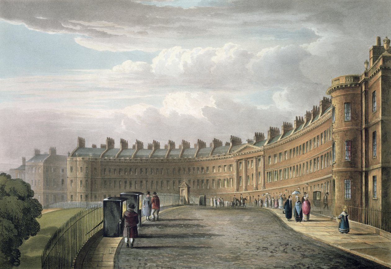 Lansdown Crescent ، باث ، 1820 بواسطة ديفيد كوكس