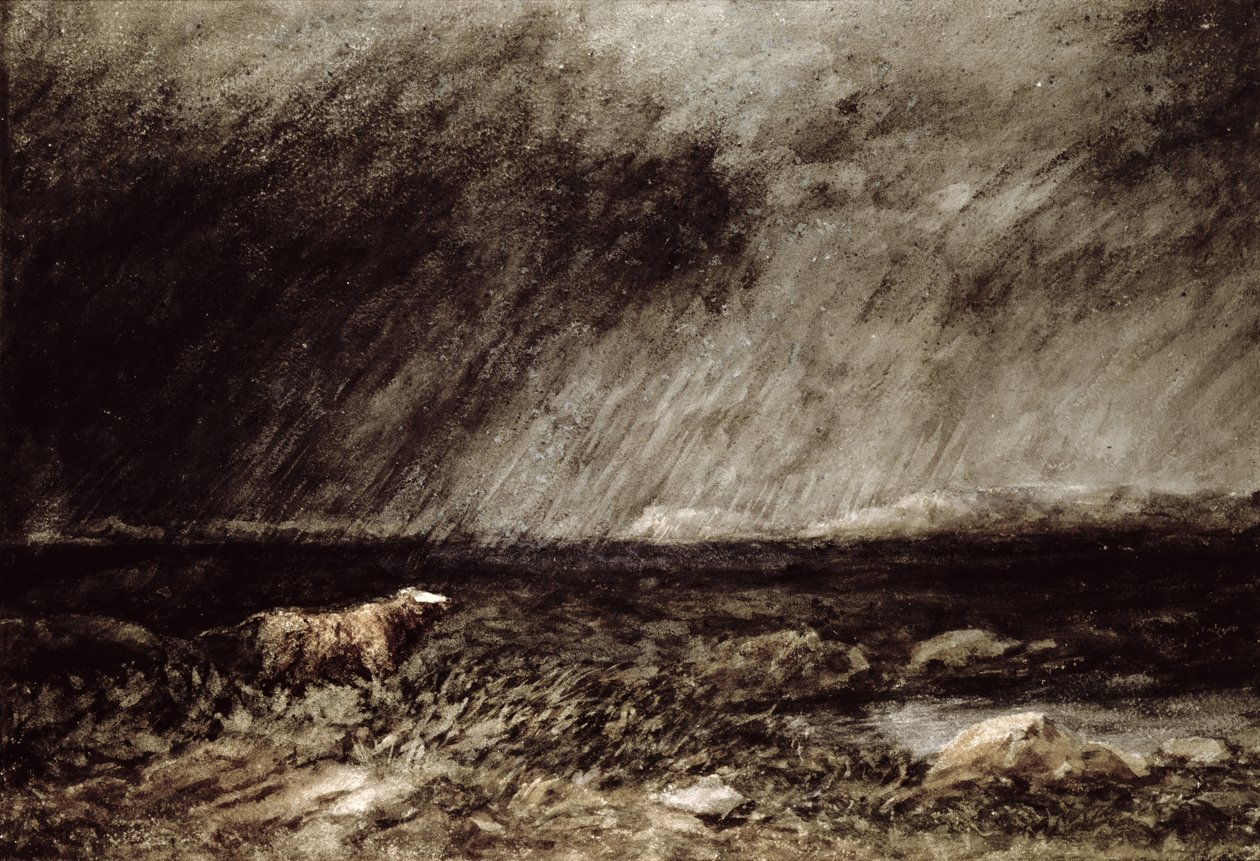 التحدي على المغاربة ، بالقرب من Bettws-y-Coed ، شمال ويلز ، 1853 ، بواسطة ديفيد كوكس