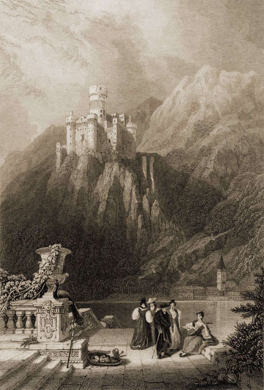 قلعة ثورنبرغ ، نقشها جي تي ويلمور ، رسم توضيحي من كتاب "حجاج الراين" المنشور عام 1840 بواسطة ديفيد روبرتس