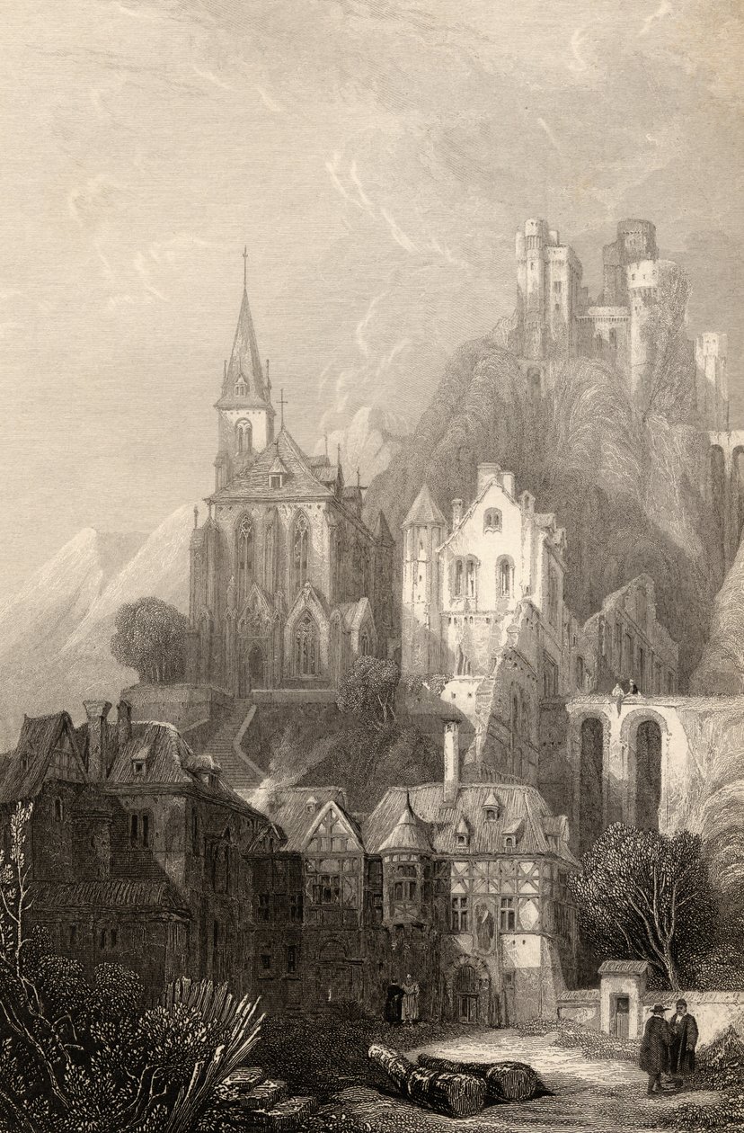 ترارباخ ، منقوش بواسطة EI Roberts ، رسم توضيحي من "حجاج الراين" تم نشره عام 1840 بواسطة ديفيد روبرتس