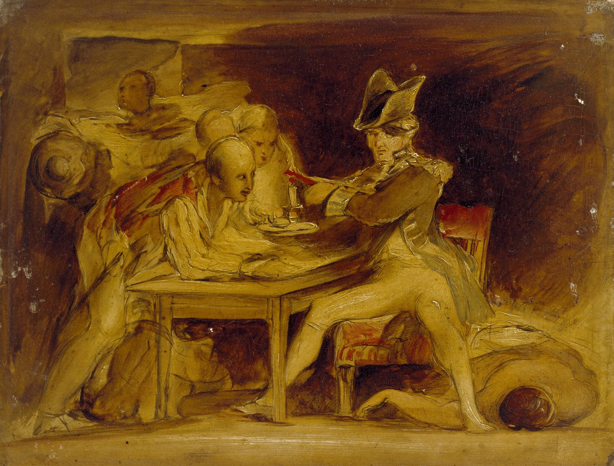 نيلسون يختم رسالة كوبنهاغن ، ج. 1835 (زيت على لوحة ، مثبتة كرسم) بواسطة ديفيد ويلكي