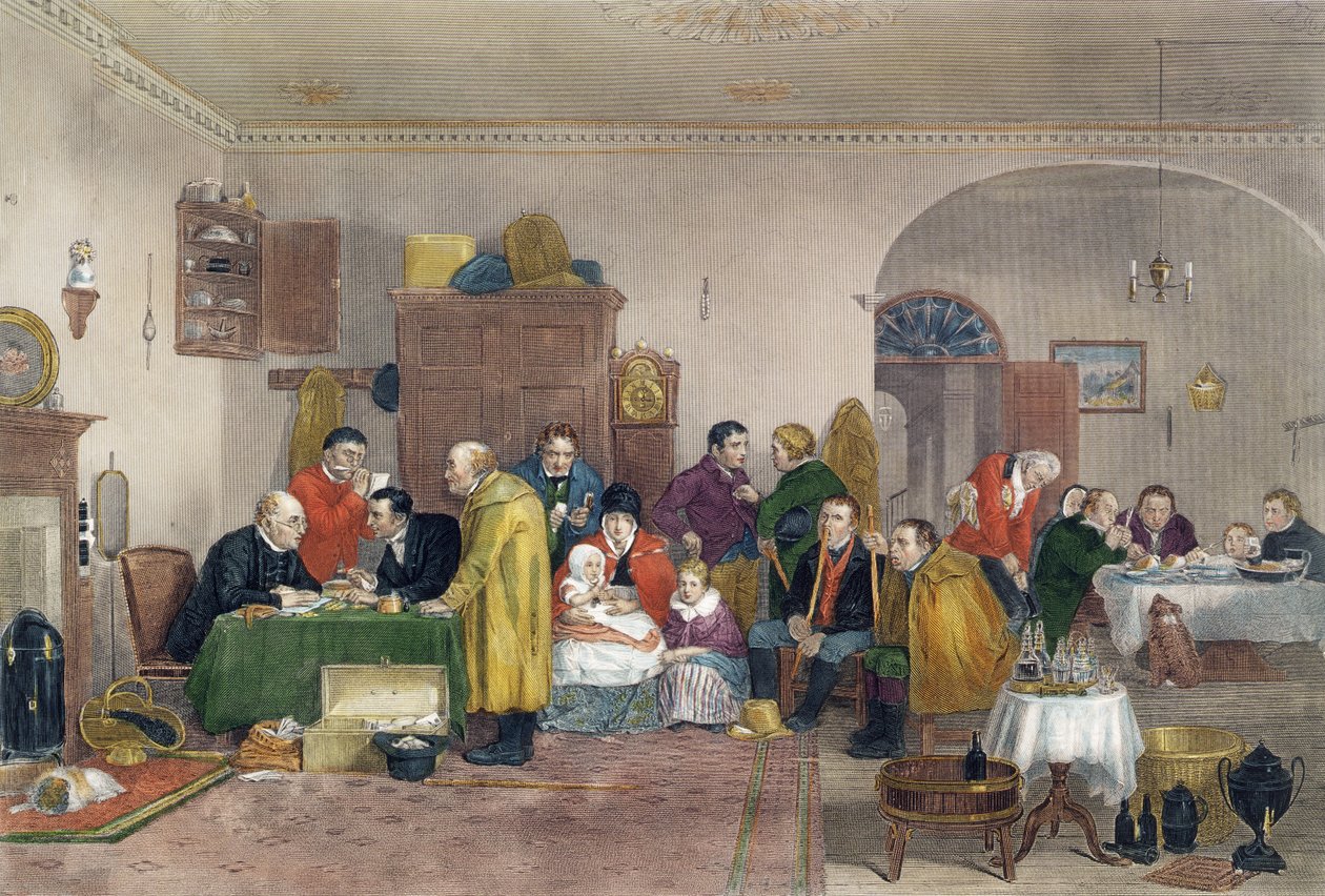يوم الإيجار ، نقشه إبراهيم رايمباخ (1784-1868) ، نشر عام 1817 بواسطة ديفيد ويلكي