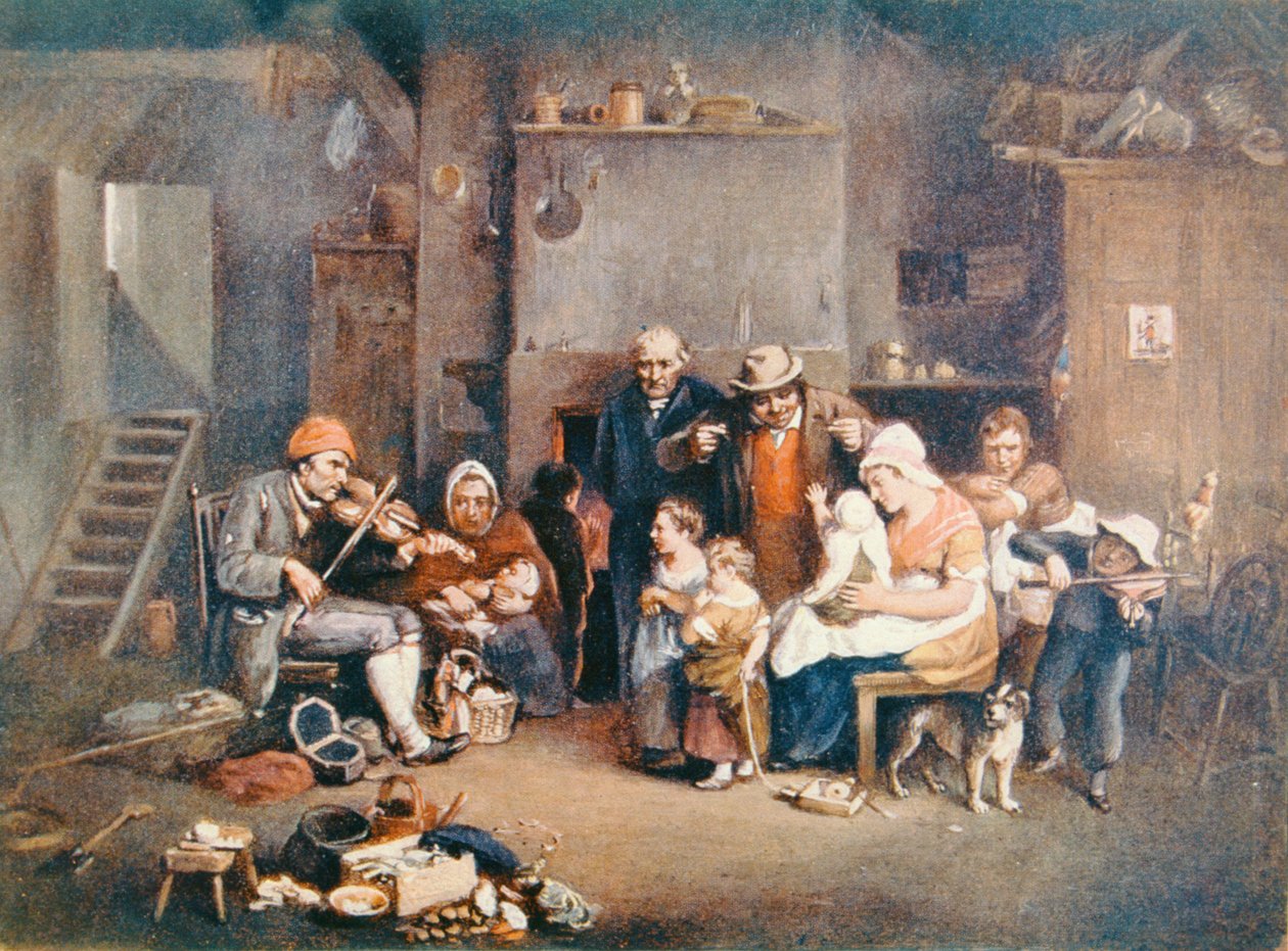 The Blind Fiddler ، رسم توضيحي من "حياة الرجال العظماء روىهم الرجال العظماء" ، حرره ريتشارد ويلسون ، c2020s بواسطة ديفيد ويلكي