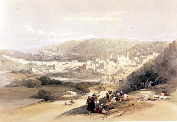 الخليل ، 18 مارس 1839 ، اللوحة 55 من المجلد الثاني من "الأرض المقدسة" ، نقشها لويس هاغي (1806-1885) حانة. 1843 (ليثو) بواسطة ديفيد (بعد) روبرتس