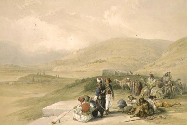 بئر يعقوب في شكيم ، 17 أبريل 1839 ، اللوحة 40 من المجلد الأول من "الأرض المقدسة" ، نقشها لويس هاجي (1806-1885) حانة. 1842 (ليثو) بواسطة ديفيد (بعد) روبرتس