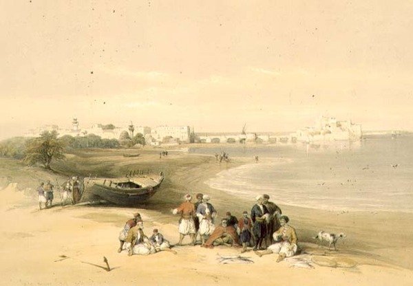 سردا ، صيدا القديمة ، 28 أبريل 1839 ، اللوحة 73 من المجلد الثاني من "الأرض المقدسة" ، نقشها لويس هاجي (1806-1885) حانة. 1843 (ليثو) بواسطة ديفيد (بعد) روبرتس