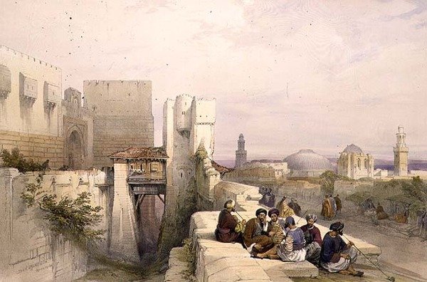 قلعة القدس ، 19 أبريل 1841 ، اللوحة 24 من المجلد الأول من "الأرض المقدسة" ، نقشها لويس هاجي (1806-1885) حانة. 1842 (ليثو) بواسطة ديفيد (بعد) روبرتس