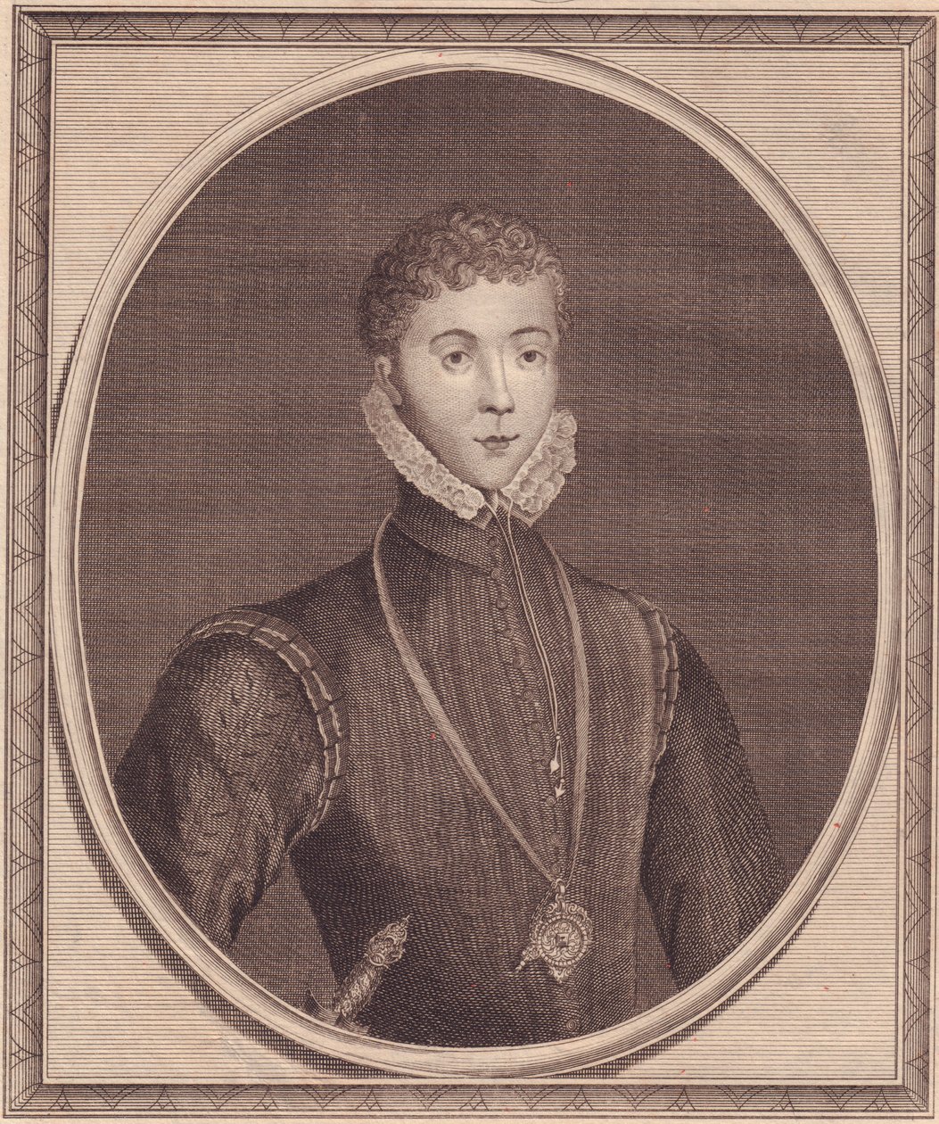 Portrait of Henry Stuart, Lord Darnley (1545-1567), King Consort of Scotland, copper engraving by John Goldar (1729-1795) from painting by Lucas de Heere بواسطة WG (بعد) ثاير