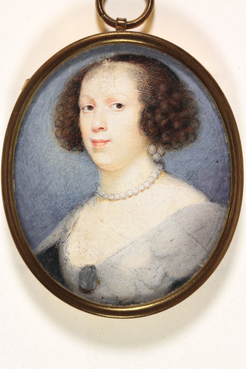 Unfinished portrait of a lady (watercolor on playing card) بواسطة ديفيد (Attr.to) Des Granges