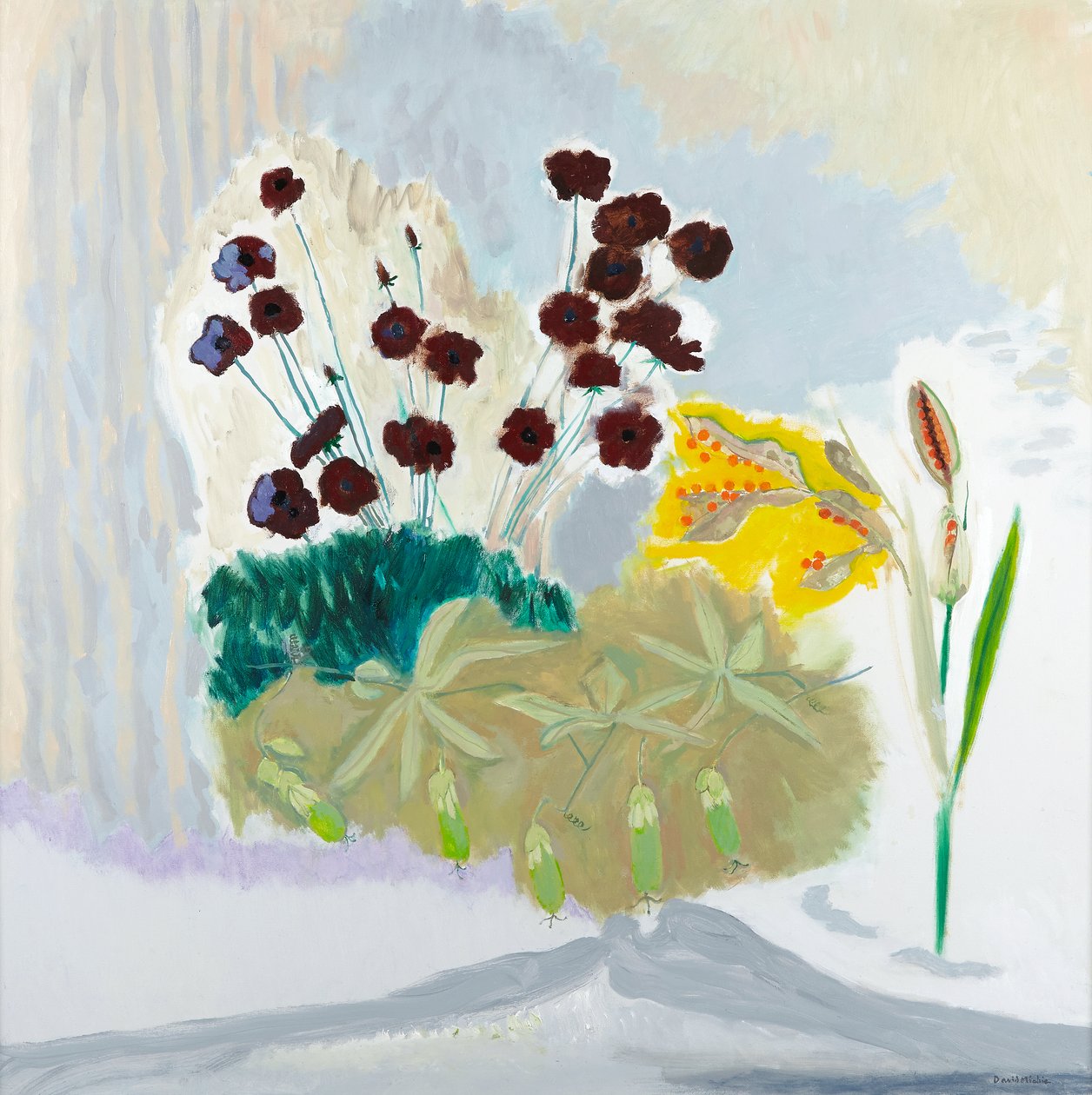 Seedpods and Cosmos، 2010 (زيت على قماش) بواسطة ديفيد آلان ريدباش ميشي