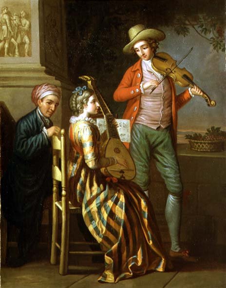 حفلة موسيقية في نابولي ، 1775 (زيت على قماش) بواسطة ديفيد آلان