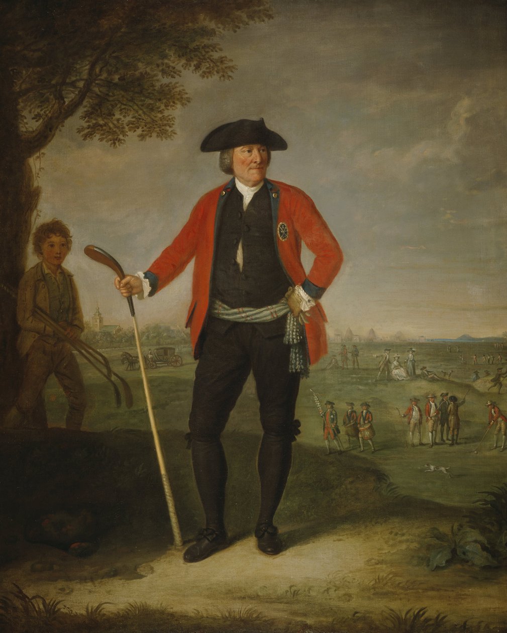 ويليام إنجليس، حوالي 1712 - 1792. جراح وكابتن شركة أدنبرة الشرفية للاعبي الغولف في إدنبرة بواسطة ديفيد آلان