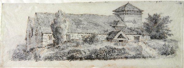 كنيسة Llanfair ، شمال ويلز ، c.1813 بواسطة ديفيد كوكس