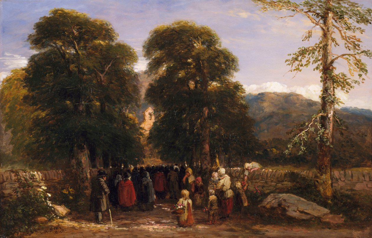 الجنازة الويلزية ، 1848 بواسطة ديفيد كوكس