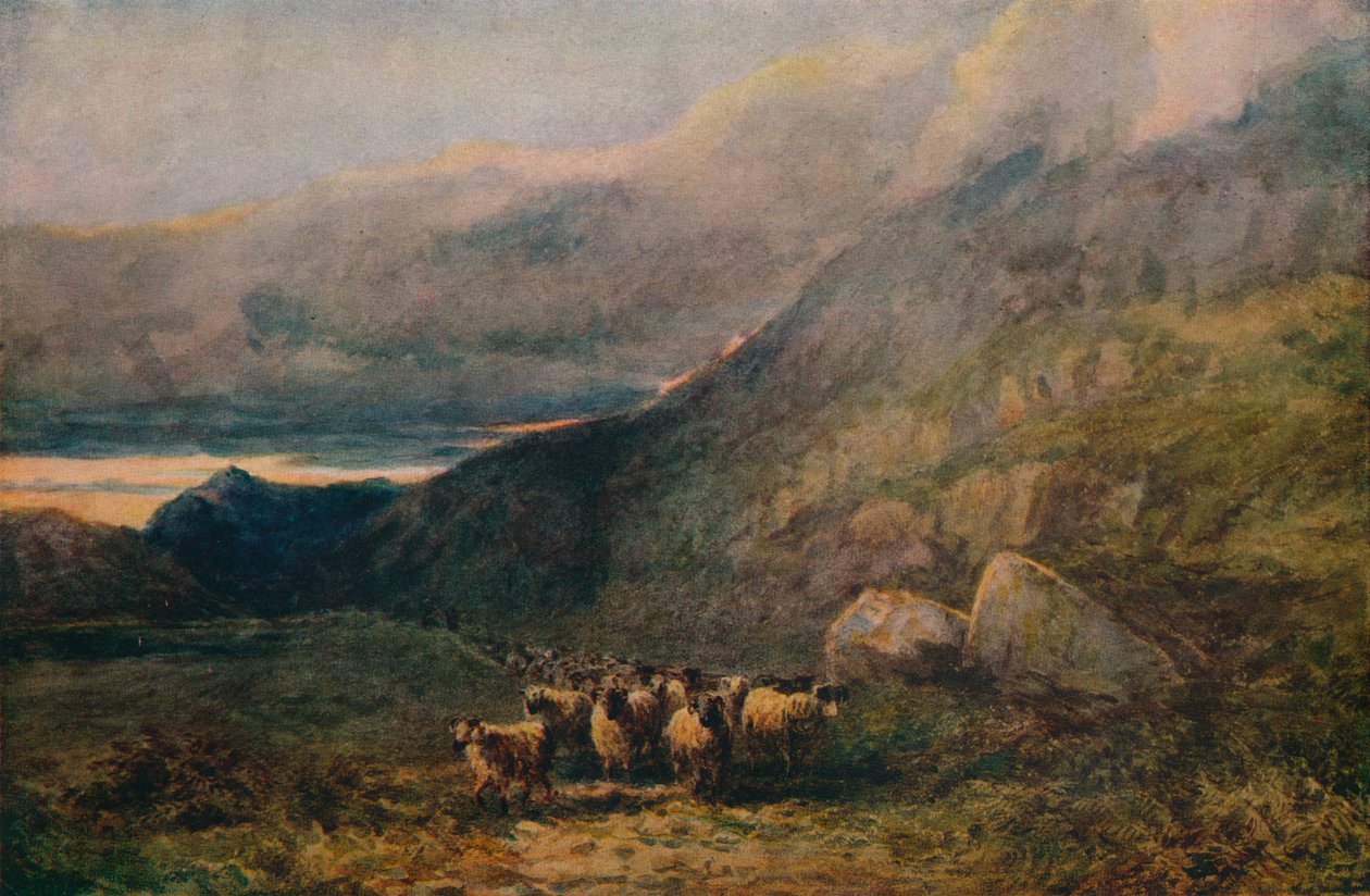 طريق الجبل مع النوم ، c1838 بواسطة ديفيد كوكس الأكبر