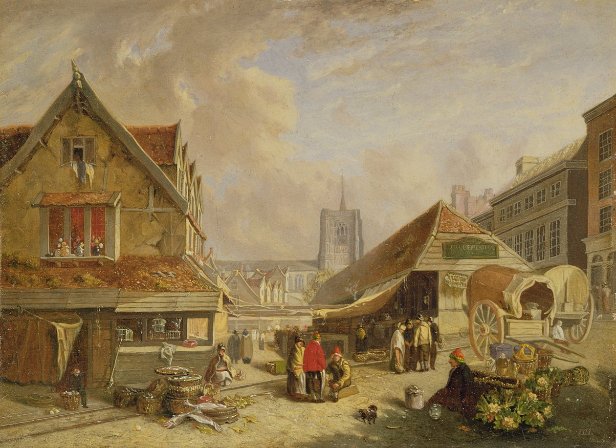 The Old Fishmarket ، نورويتش ، 1825 بواسطة ديفيد هودجسون