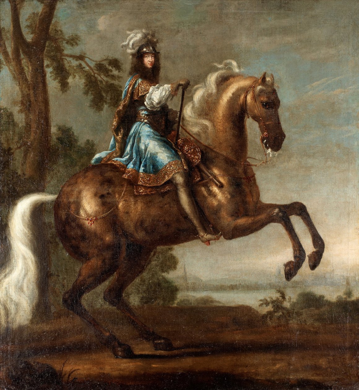 Portrait equestre de Charles XI de Suede (1655-1697) (صورة تشارلز الحادي عشر من السويد) - زيت على خشب (124x115 سم) بواسطة David Kloecker Ehrenstrahl (1629-1698) - مجموعة خاصة بواسطة ديفيد كلوكر شعاع الشرف