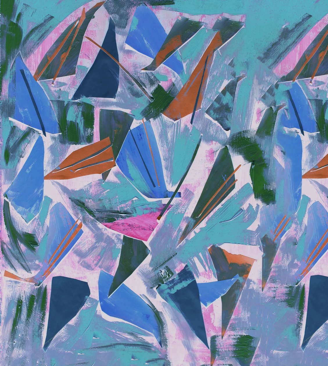 Ground Sample in Blue, 2017, Collage on Paper بواسطة ديفيد ماكونوتشي
