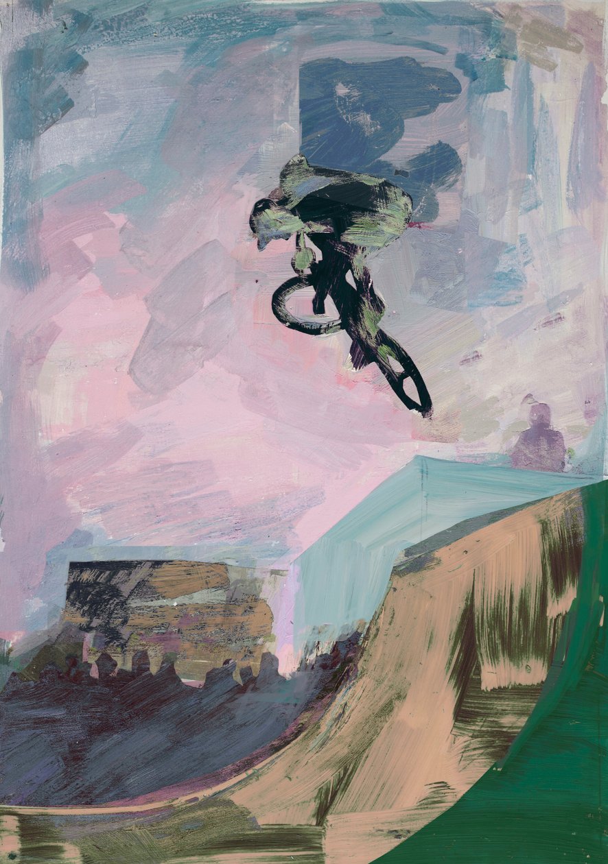 Half-Pipe, 2018 (acrylics and cut paper) بواسطة ديفيد ماكونوتشي
